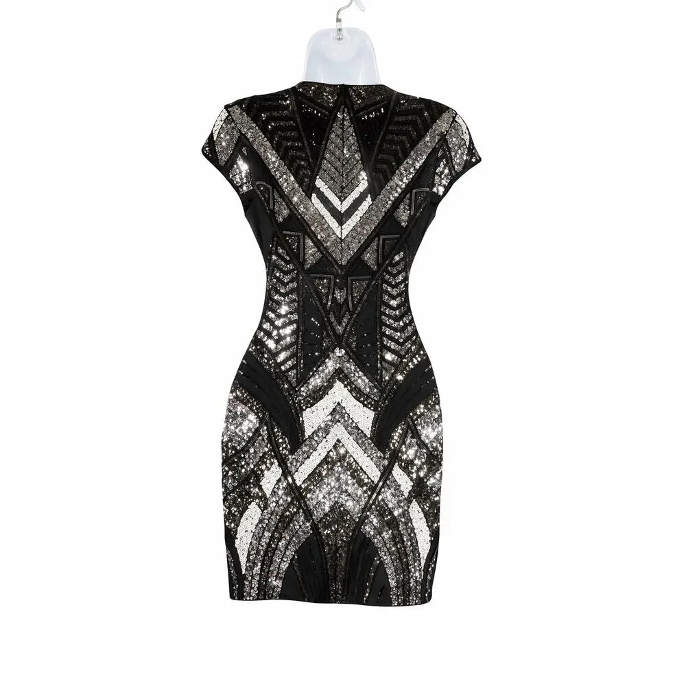 Express Sequin Bodycon Dress in Black | Size XS | Pre-Loved - Picture 3 of 9